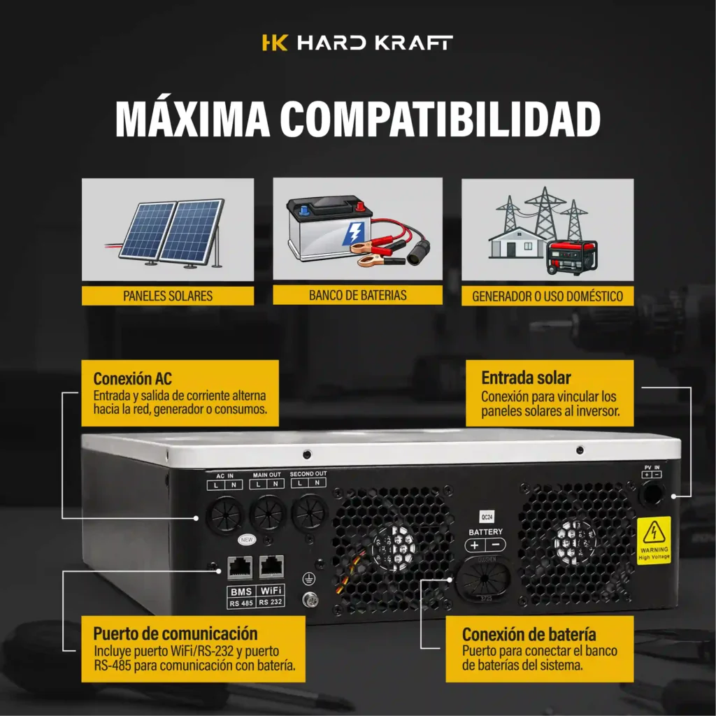 Inversor Híbrido Hardkraft 4200W 24V MPPT
