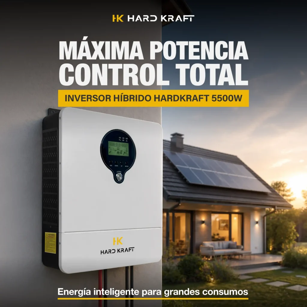 Inversor Híbrido Hardkraft 5500W 48V MPPT