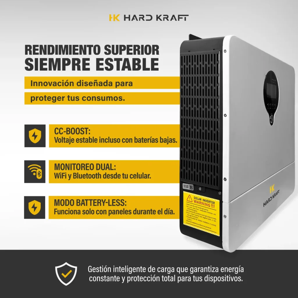 Inversor Híbrido Hardkraft 5500W 48V MPPT