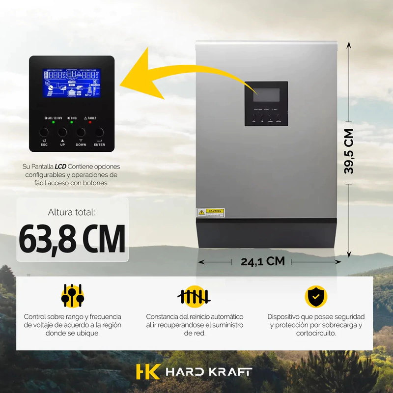 Inversor Híbrido Hardkraft 5000W 48V MPPT