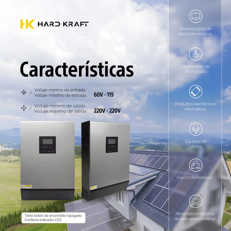 Inversor Híbrido Hardkraft 5000W 48V MPPT