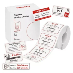 Rollo Etiquetas NIIMBOT B21pro Térmica 50x30mm Dual Color