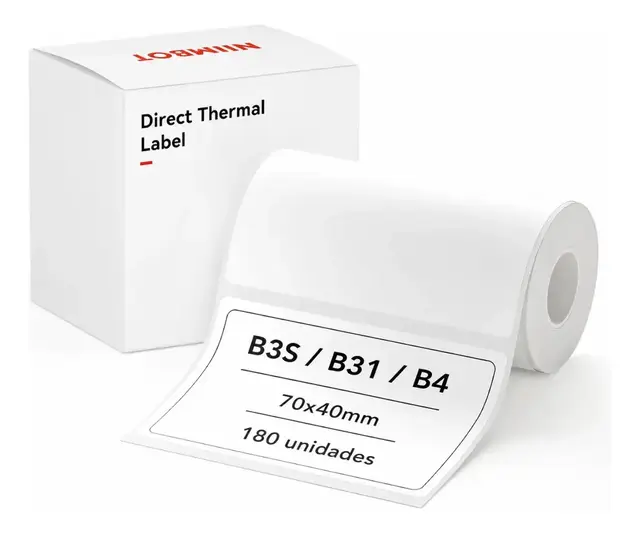 Rollo Etiquetas Térmicas NIIMBOT 70x40mm para Modelo B3s B31