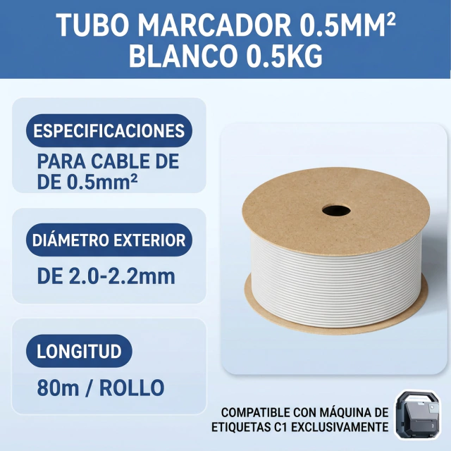 NIIMBOT Tubo Rótulo para Cables 1,5mm2 200m Autoadhesivo