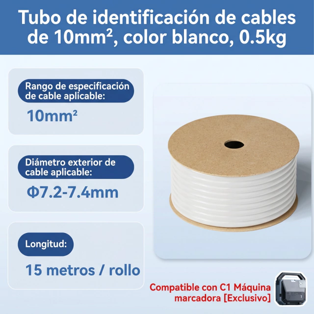 NIIMBOT Tubo Rótulo para Cables 1,5mm2 200m Autoadhesivo