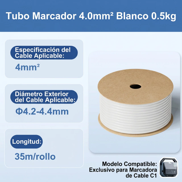 NIIMBOT Tubo Rótulo para Cables 1,5mm2 200m Autoadhesivo