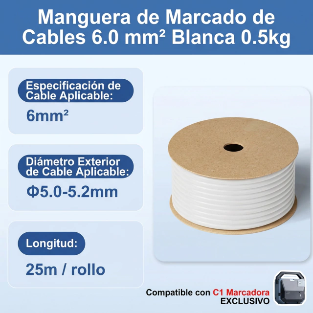 NIIMBOT Tubo Rótulo para Cables 1,5mm2 200m Autoadhesivo
