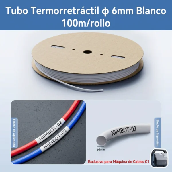 Termocontraible 4 mm Impresion 200m NIIMBOT C1 Tablero Electr