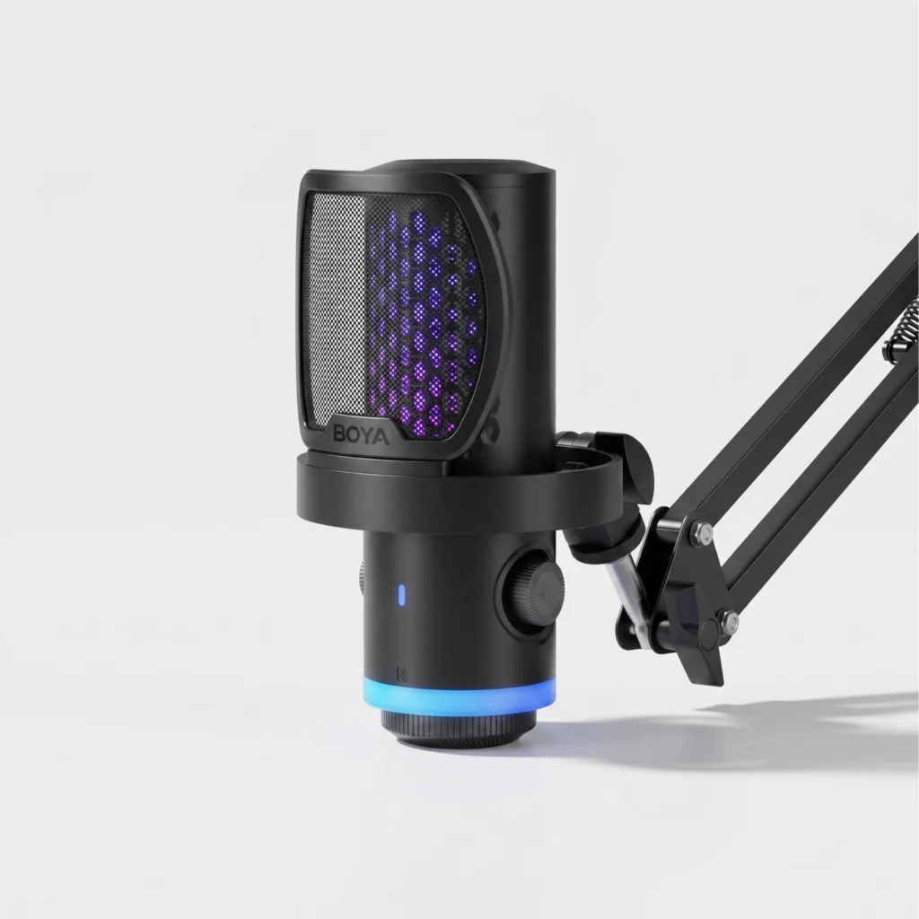 Micrófono BOYA Castmic G40b USB Soporte RGB Gaming Streaming