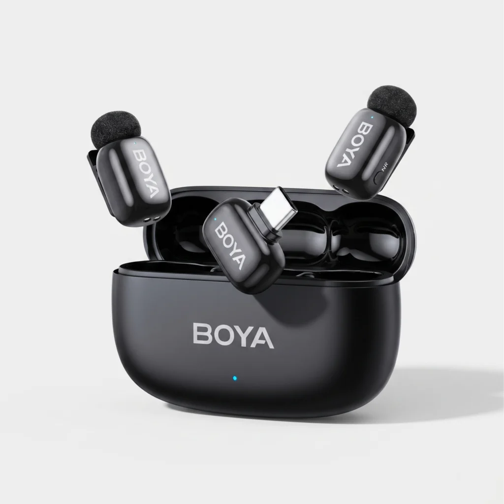 Kit de Micrófonos Corbateros BOYA Mini 2 USB-C Negro