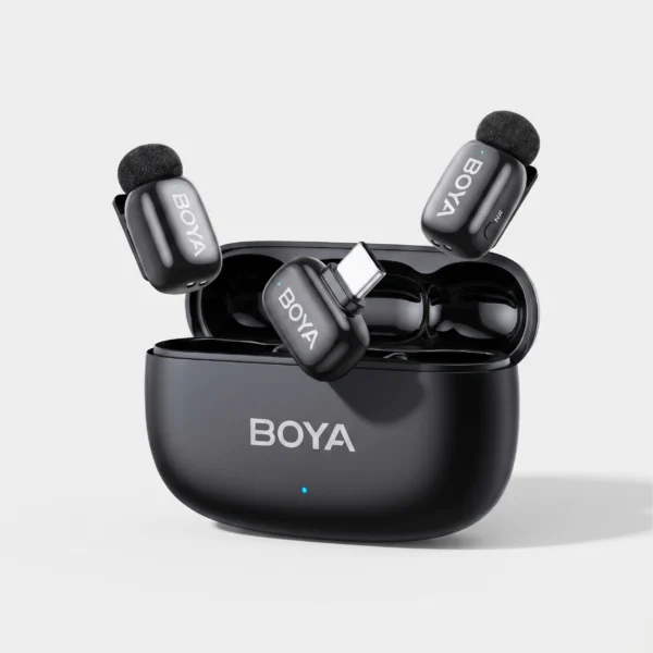 Kit de Micrófonos Corbateros BOYA Mini 2 USB-C Negro