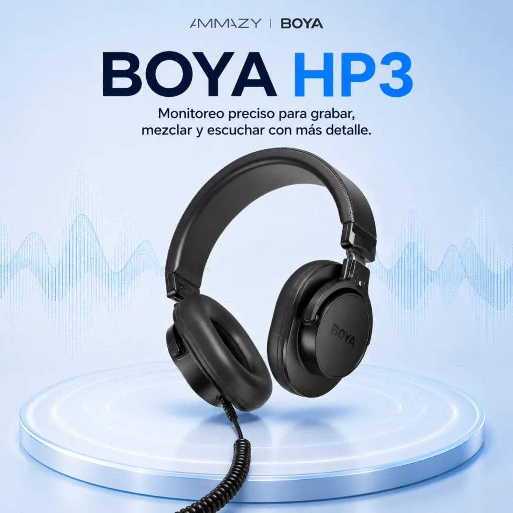 Auriculares BOYA Hp3 Estudio Monitoreo Circumaural 50 mm