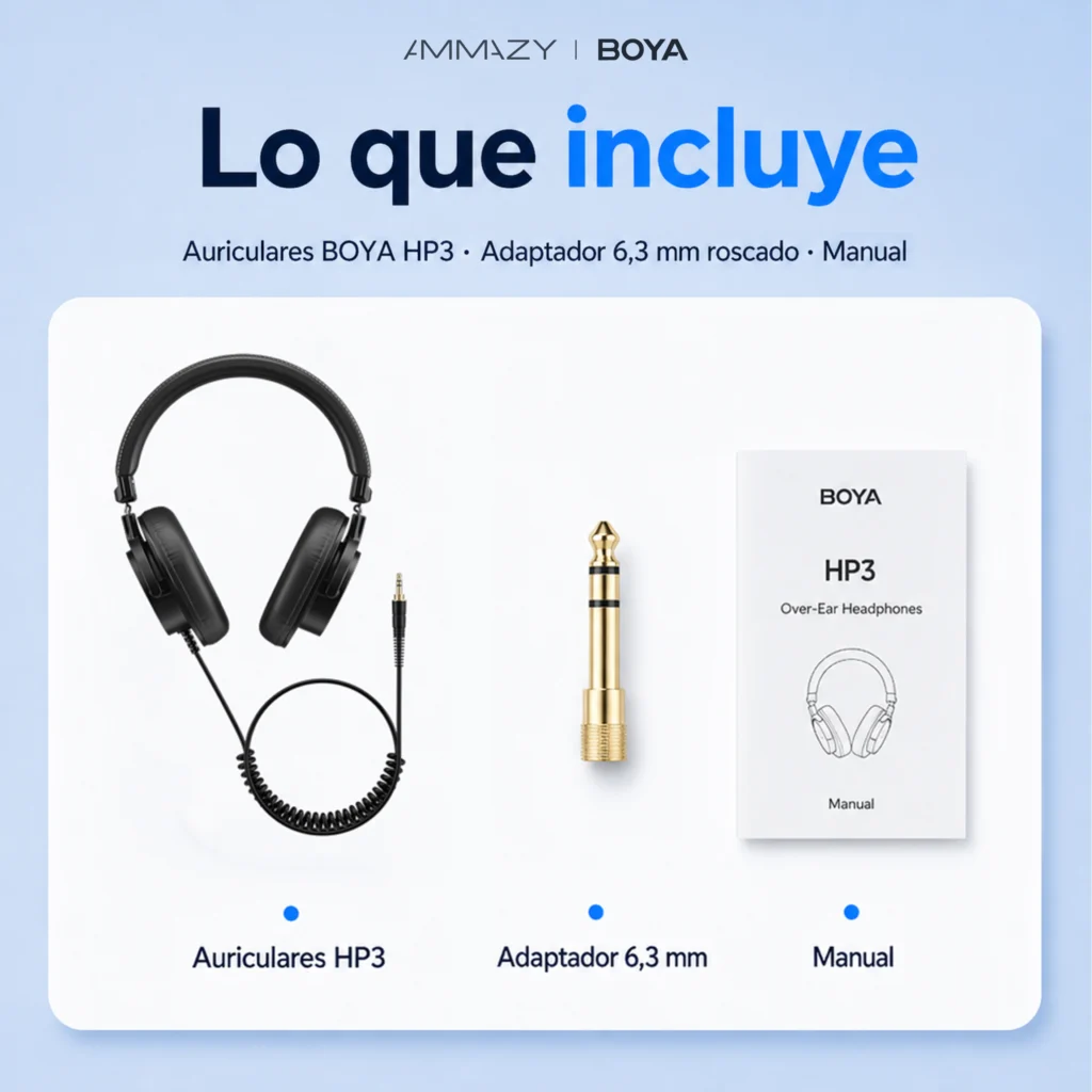 Auriculares BOYA Hp3 Estudio Monitoreo Circumaural 50 mm