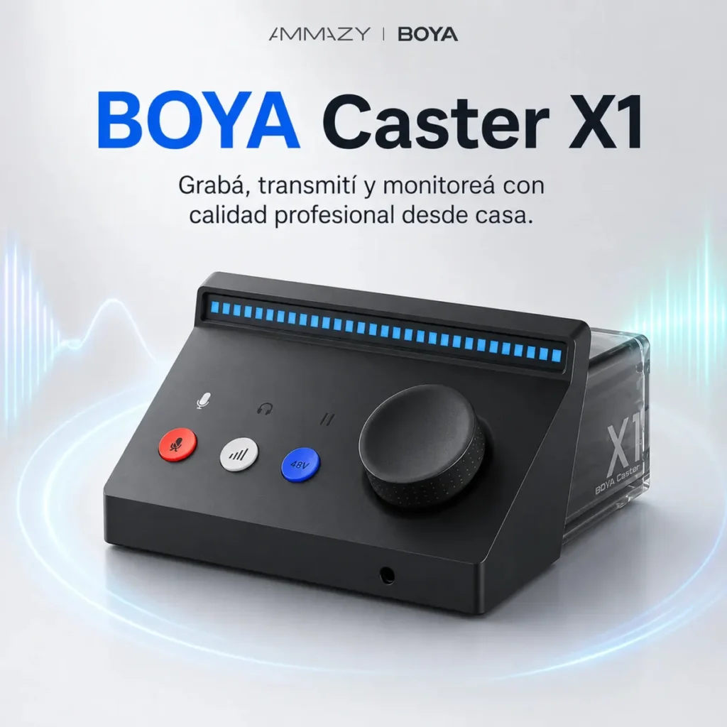 Interfaz de Audio BOYA Caster x1 Negra Negro