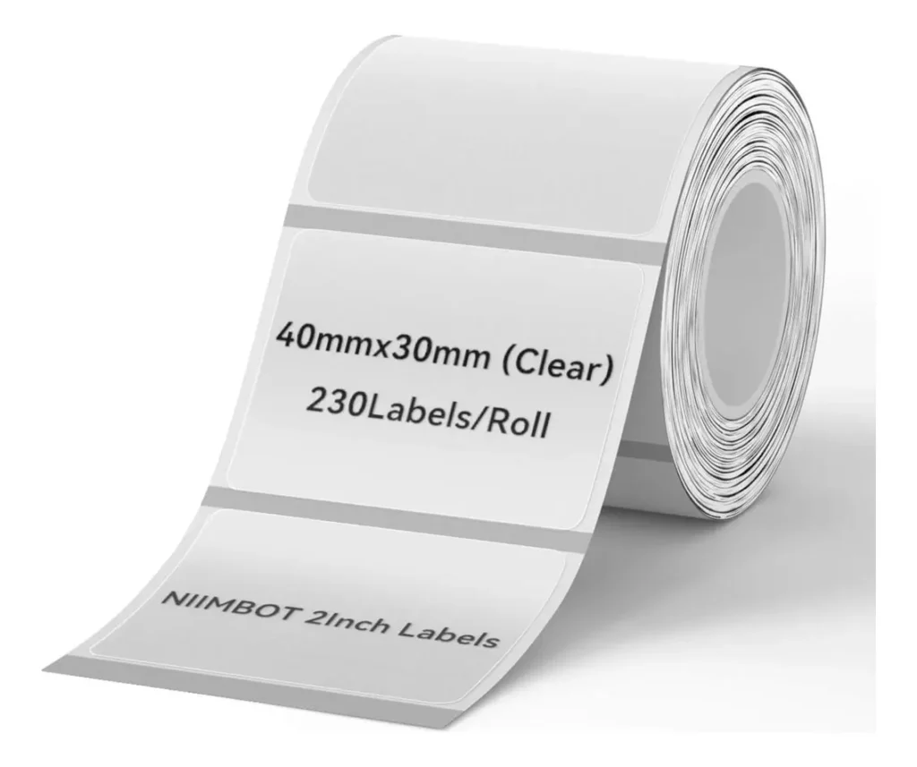 Rollo Etiquetas Para Niimbot B1 Termica 40x30mm Transparente