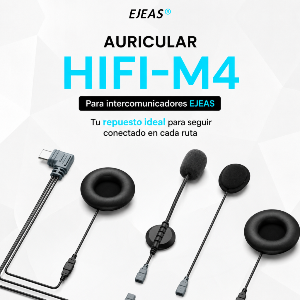 Headset Auriculares EJEAS Hifi-m4 para Intercom K1 MS8 MS20