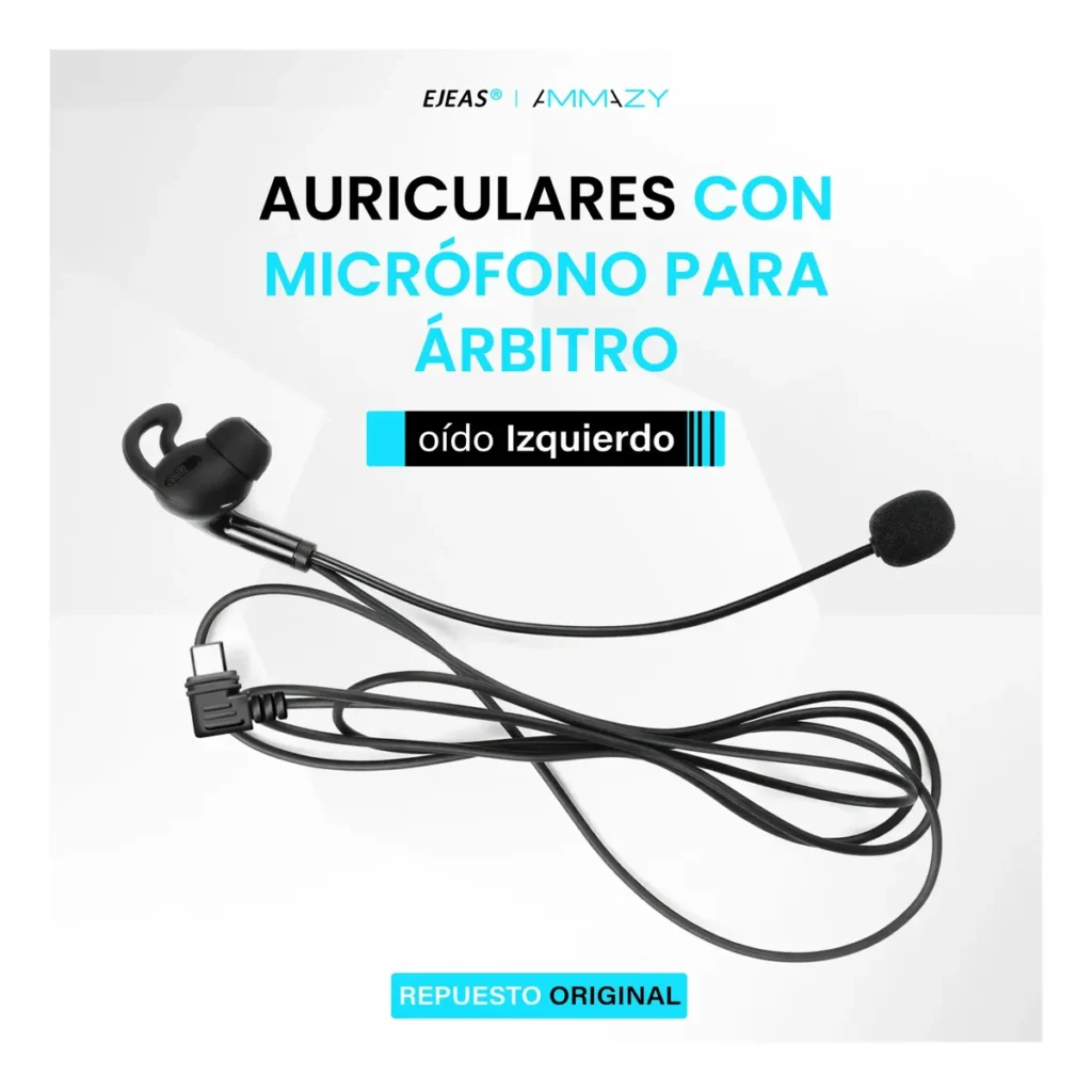 Kit Auriculares V6 Pro Intercomunicador Arbitro USB-C Izq EJEAS