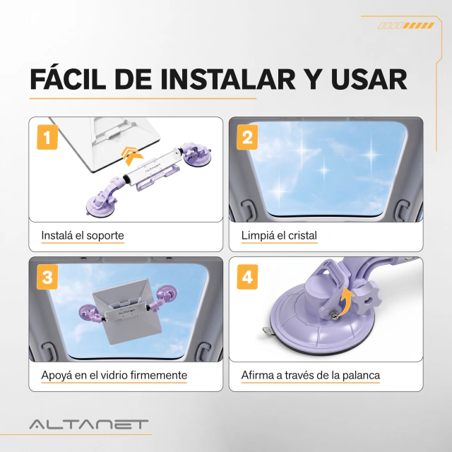 Soporte Ventosa para Auto Starlink Mini Techo Ajustable AltaNet