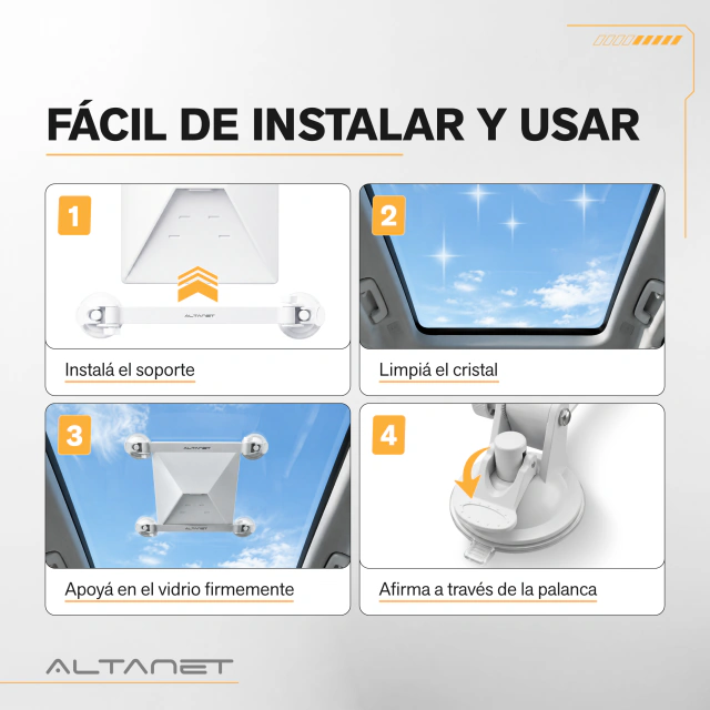 Soporte AltaNet Starlink Mini Ventosa Alta Succion Auto 4x4