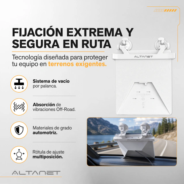 Soporte AltaNet Starlink Mini Ventosa Parabrisas Auto 4x4