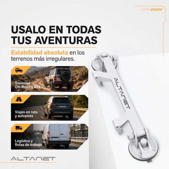 Soporte AltaNet Starlink Mini Ventosa Parabrisas Auto 4x4