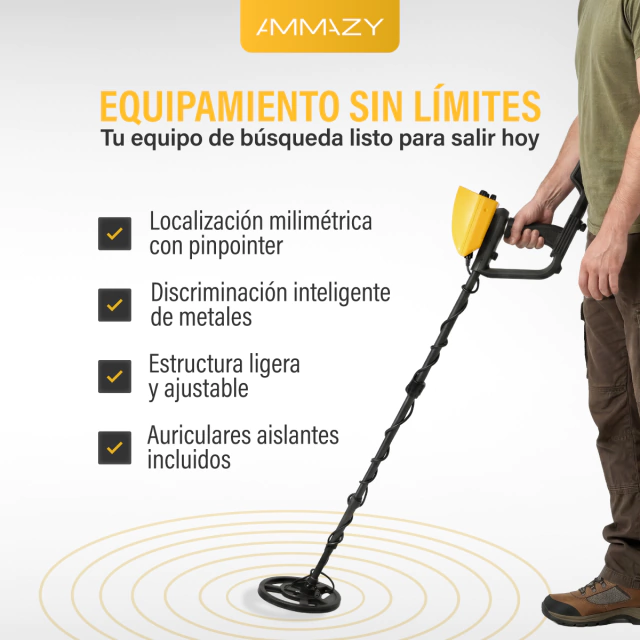 Detector de Metales Profesional MD5090 Alta Sensibilidad Oro AltaNet