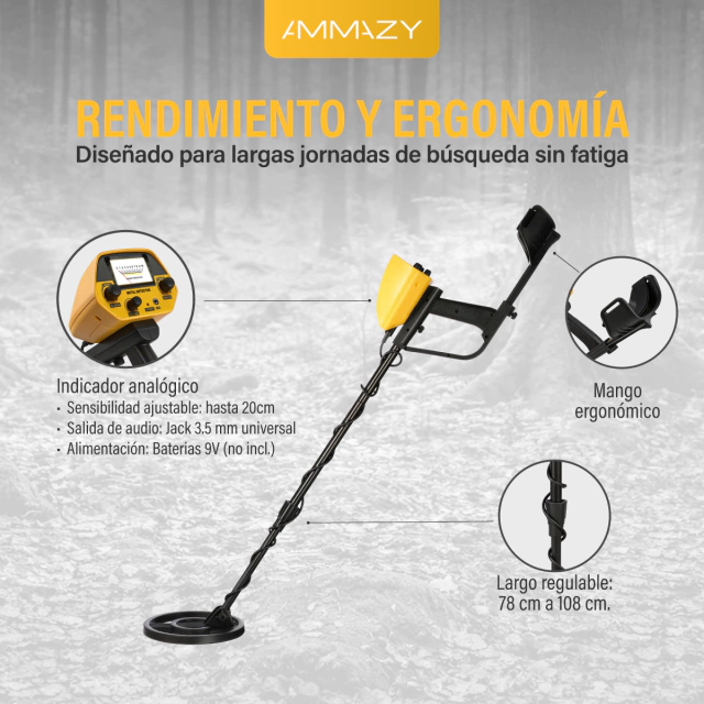 Detector de Metales Profesional MD5090 Alta Sensibilidad Oro AltaNet