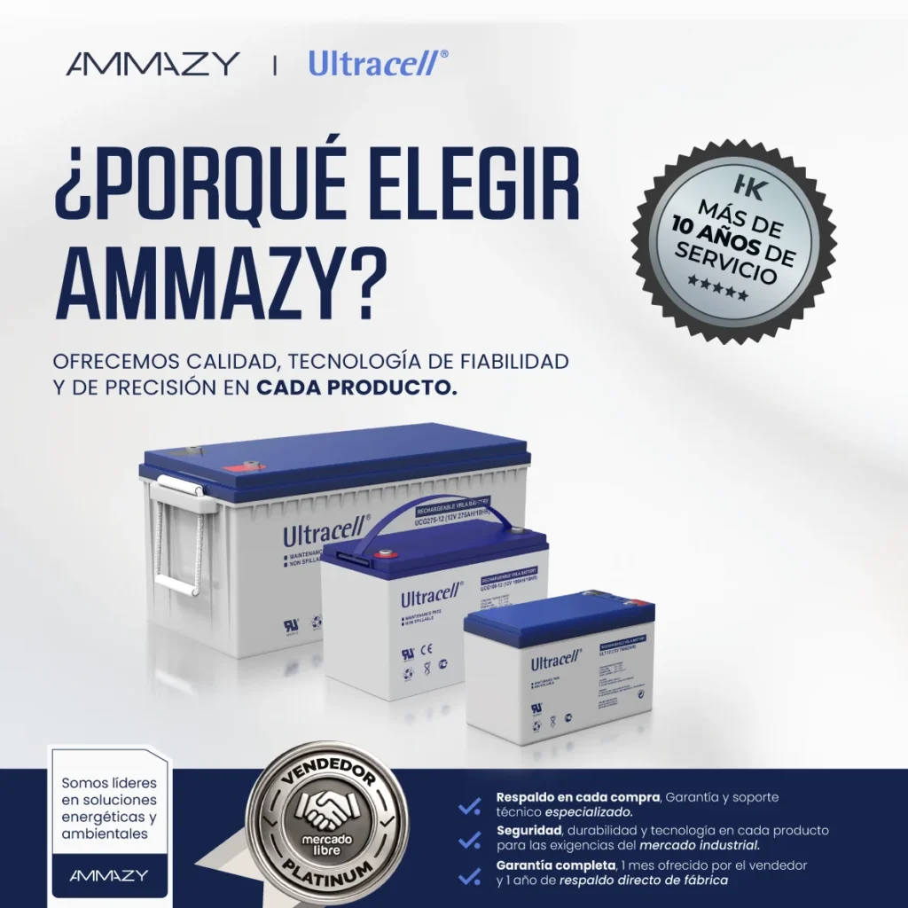 Batería VRLA Ultracell UL7-12 F2 7Ah 12V para UPS y Alarmas