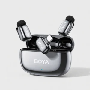 Kit de Micrófonos Corbateros BOYA Mini 2 USB-C Plata Lunar
