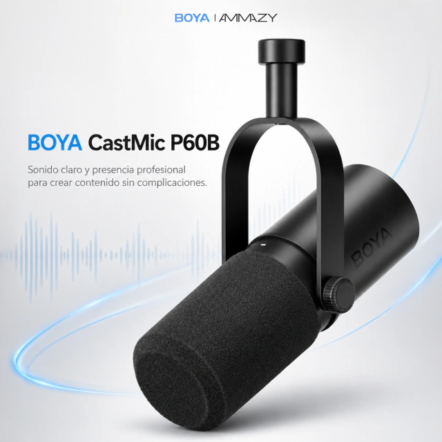 Micrófono BOYA Castmic P60b USB/XLR Dinámico Podcast