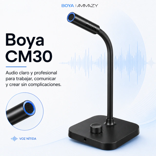 Micrófono BOYA Cm30 USB-C para Conferencias Clases Streaming