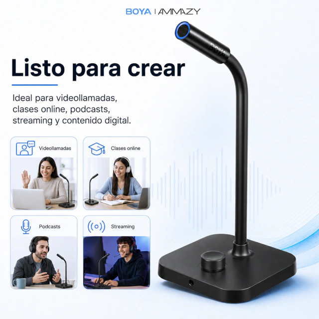 Micrófono BOYA Cm30 USB-C para Conferencias Clases Streaming