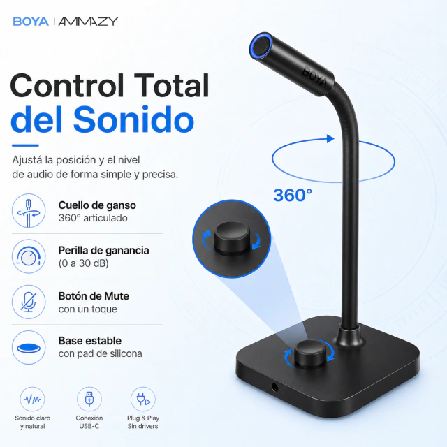 Micrófono Conferencia BOYA Cm40 USB C Omnidireccional