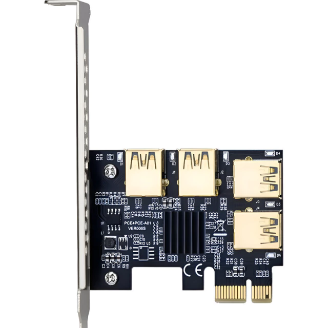 Multiplicador 006 Riser PCIe 1x a 4 Usb3.0 Adaptador Rig AltaNet