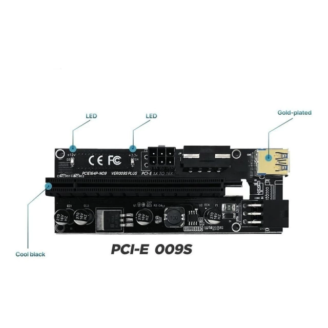 Riser PCIe PCI 16x a 1x 009s USB 3.0 60 cm Rig Minería AltaNet