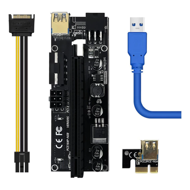 Riser PCIe PCI 16x a 1x 009s USB 3.0 60 cm Rig Minería AltaNet