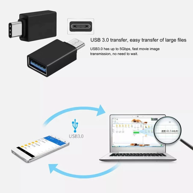 Adaptador USB 3.0 Hembra a USB-C Macho Celulares PC Consolas AltaNet
