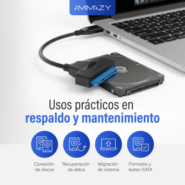 Adaptador USB 3.0 a SATA 2.5 Discos Rigidos y Grabadoras AltaNet