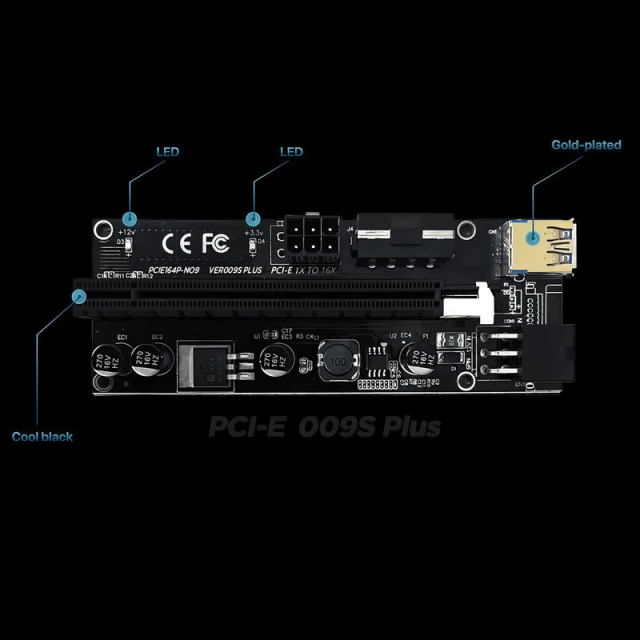 Riser PCIe PCI 16x a 1x 009s USB 3.0 60 cm Rig Minería AltaNet