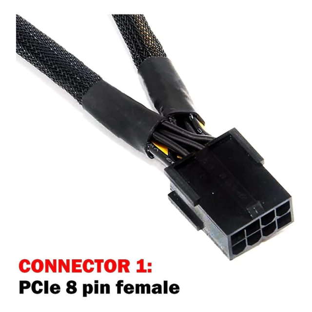 PCIe Splitter Mallado 8 Pines a 6+2 Minería Reforzado ETH Negro AltaNet
