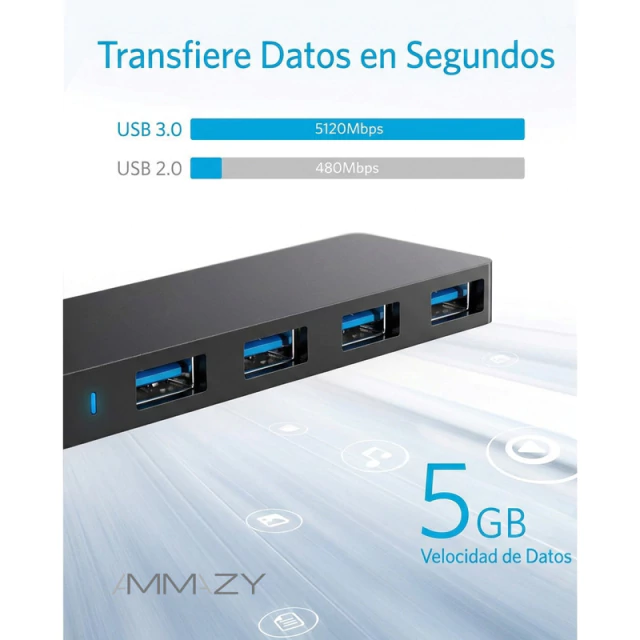 Hub USB - AltaNet - 4 Port USB 3.0 - Slim - PC/mac - Premium