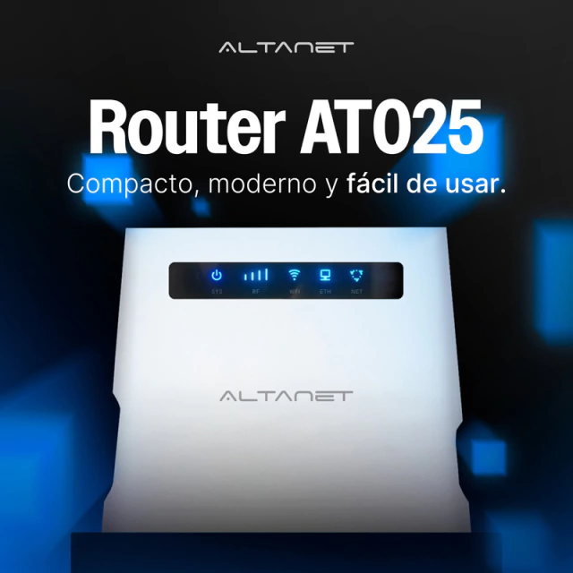 Módem Router 4G WiFi + 3 Ethernet + Antena Omni + Cable 15 m AltaNet