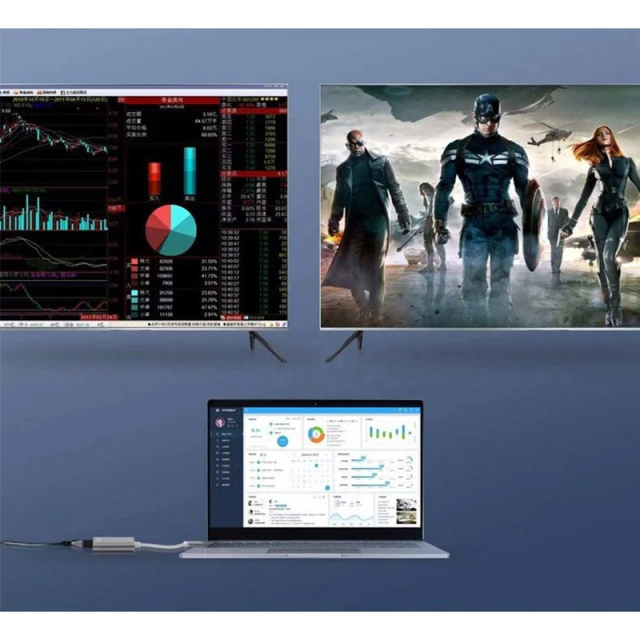 Hub Adaptador USB-C Pd 2 Monitores Independientes HDMI 4K AltaNet