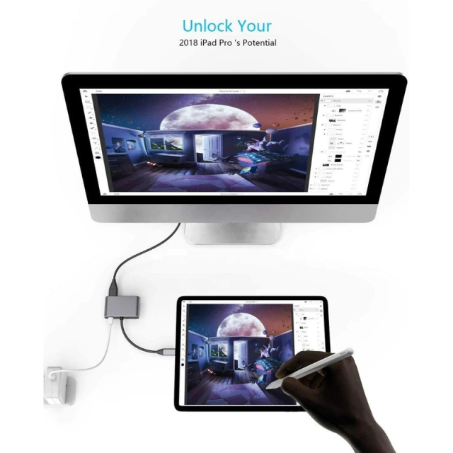 Hub Adaptador USB-C Pd 2 Monitores Independientes HDMI 4K AltaNet