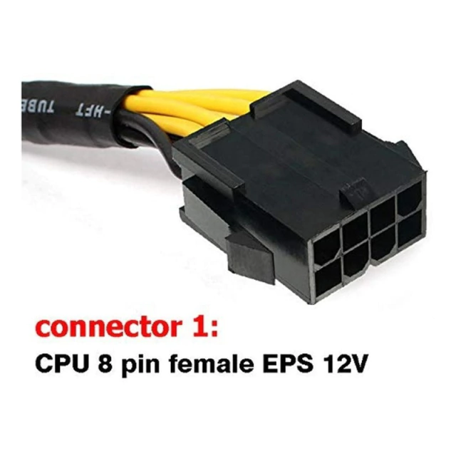Splitter Mallado CPU 8 Pines a PCIe 2x8 Pines (6+2) Minería AltaNet