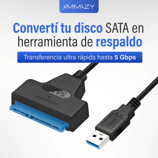 Adaptador USB 3.0 a SATA 2.5 Discos Rigidos y Grabadoras AltaNet