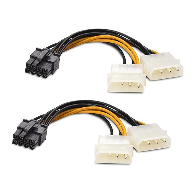 Cable Adaptador Fuente 2 Molex a 8 Pines PCIe Minería Rig AltaNet