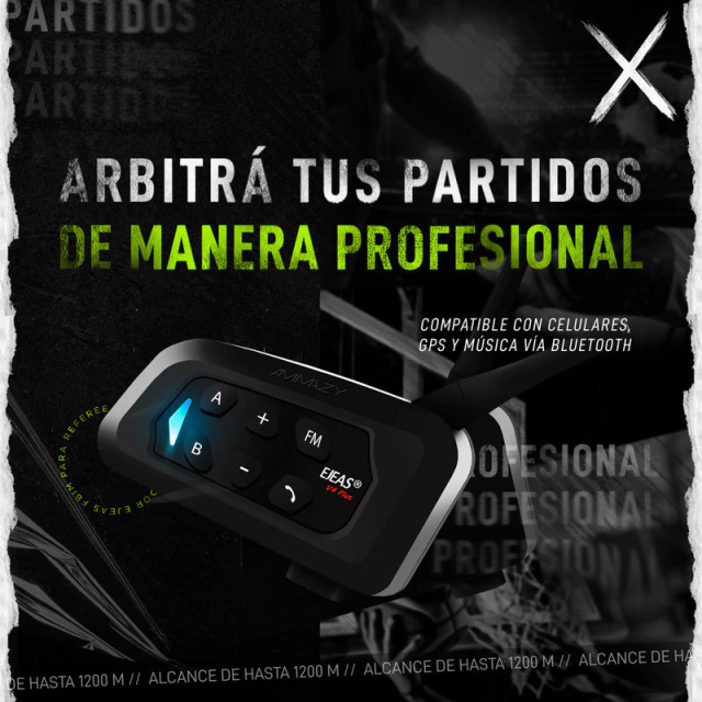 Combo Cuaterna Intercomunicador para Arbitro Referee EJEAS