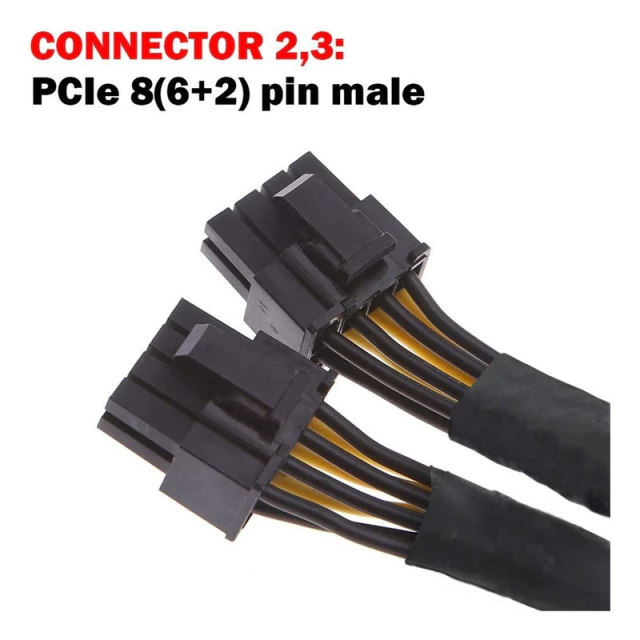 PCIe Splitter Mallado 8 Pines a 6+2 Minería Reforzado ETH Negro AltaNet