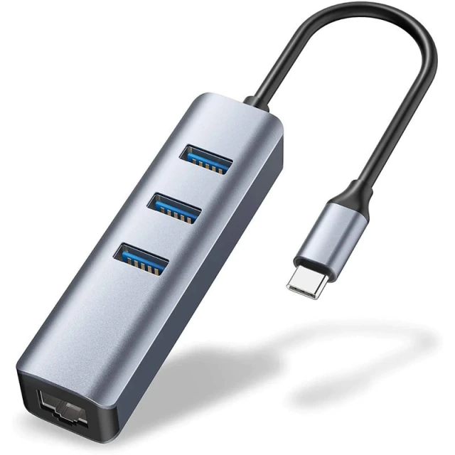 Adaptador USB-C - Hub 3 Port USB 3 + Red G. Ethernet AltaNet